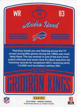 2016 Donruss - All-Time Gridiron Kings #19 Andre Reed Back