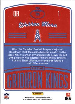 2016 Donruss - All-Time Gridiron Kings #28 Warren Moon Back