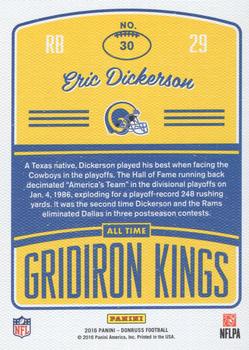2016 Donruss - All-Time Gridiron Kings Studio #30 Eric Dickerson Back