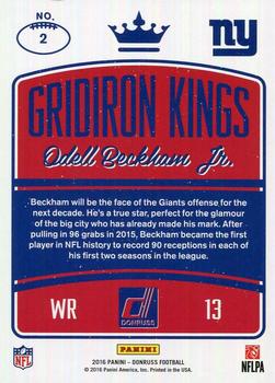 2016 Donruss - Gridiron Kings #2 Odell Beckham Jr. Back