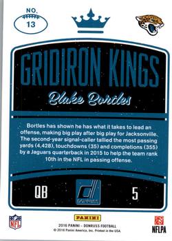 2016 Donruss - Gridiron Kings #13 Blake Bortles Back