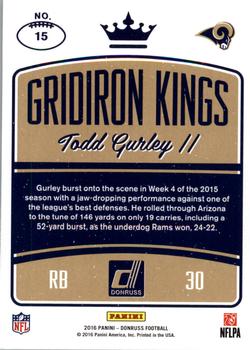 2016 Donruss - Gridiron Kings #15 Todd Gurley II Back