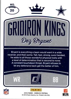 2016 Donruss - Gridiron Kings #20 Dez Bryant Back