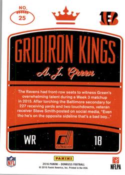 2016 Donruss - Gridiron Kings #25 A.J. Green Back