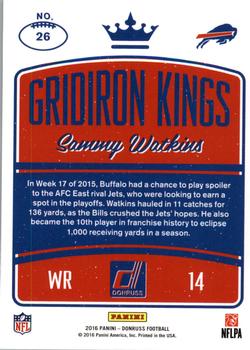 2016 Donruss - Gridiron Kings #26 Sammy Watkins Back