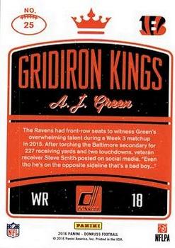 2016 Donruss - Gridiron Kings Studio #25 A.J. Green Back
