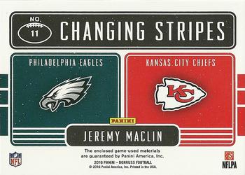 2016 Donruss - Changing Stripes Dual Jerseys Prime #11 Jeremy Maclin Back