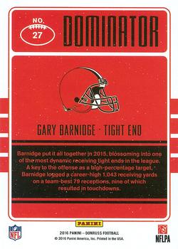2016 Donruss - Dominator #27 Gary Barnidge Back