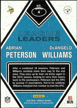 2016 Donruss - League Leaders #4 Adrian Peterson / DeAngelo Williams Back
