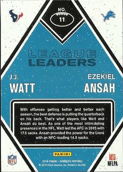 2016 Donruss - League Leaders #11 J.J. Watt / Ezekiel Ansah Back