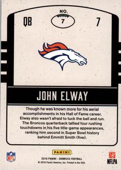 2016 Donruss - Legends of the Fall #7 John Elway Back