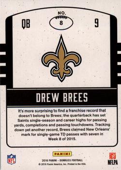 2016 Donruss - Legends of the Fall #8 Drew Brees Back