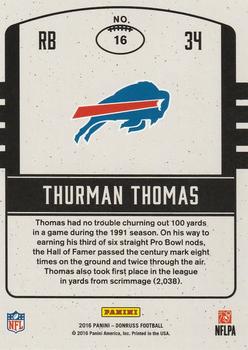 2016 Donruss - Legends of the Fall Holo #16 Thurman Thomas Back