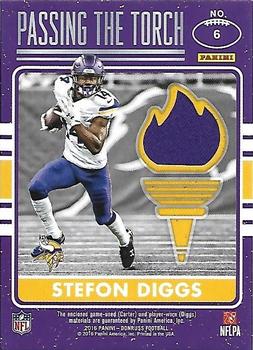 2016 Donruss - Passing the Torch Jersey #6 Cris Carter / Stefon Diggs Back