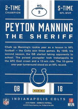 2016 Donruss - Peyton Manning The Sheriff Tribute #2 Peyton Manning Back