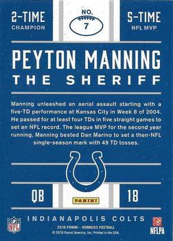 2016 Donruss - Peyton Manning The Sheriff Tribute #7 Peyton Manning Back