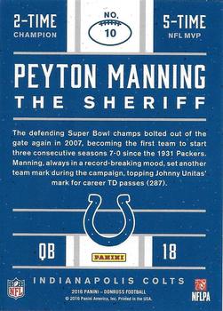 2016 Donruss - Peyton Manning The Sheriff Tribute #10 Peyton Manning Back