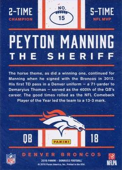 2016 Donruss - Peyton Manning The Sheriff Tribute #15 Peyton Manning Back