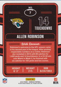 2016 Donruss - Production Line Touchdowns Holo #7 Allen Robinson Back