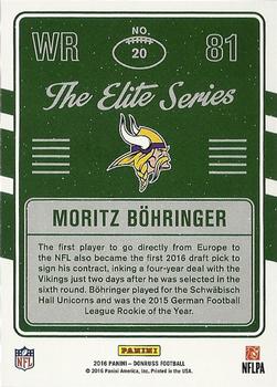 2016 Donruss - The Elite Series Rookies #20 Moritz Bohringer Back