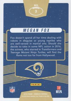 2016 Donruss - Fans Of The Game #3 Megan Fox Back
