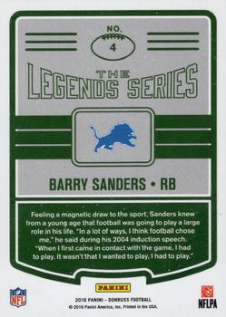 2016 Donruss - The Legends Series #4 Barry Sanders Back