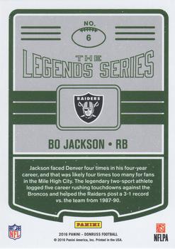 2016 Donruss - The Legends Series #6 Bo Jackson Back