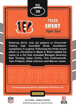 2016 Donruss - Threads #39 Tyler Eifert Back