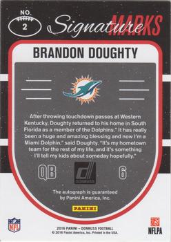 2016 Donruss - Signature Marks #2 Brandon Doughty Back
