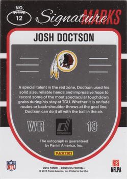 2016 Donruss - Signature Marks #12 Josh Doctson Back