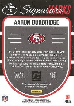 2016 Donruss - Signature Marks #48 Aaron Burbridge Back
