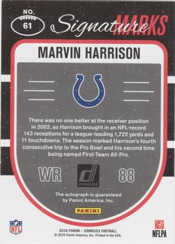 2016 Donruss - Signature Marks #61 Marvin Harrison Back