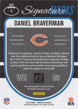 2016 Donruss - Signature Marks Blue #1 Daniel Braverman Back