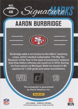 2016 Donruss - Signature Marks Blue #48 Aaron Burbridge Back