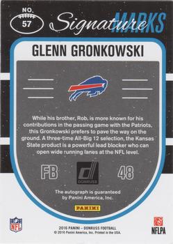 2016 Donruss - Signature Marks Blue #57 Glenn Gronkowski Back