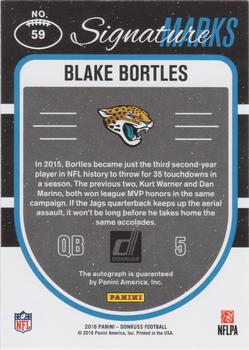 2016 Donruss - Signature Marks Blue #59 Blake Bortles Back