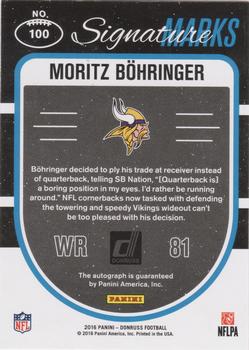 2016 Donruss - Signature Marks Blue #100 Moritz Bohringer Back
