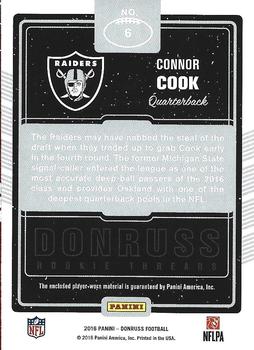 2016 Donruss - Rookie Threads #6 Connor Cook Back