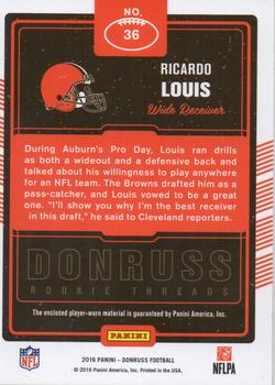 2016 Donruss - Rookie Threads #36 Ricardo Louis Back
