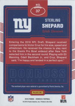 2016 Donruss - Rookie Threads #37 Sterling Shepard Back