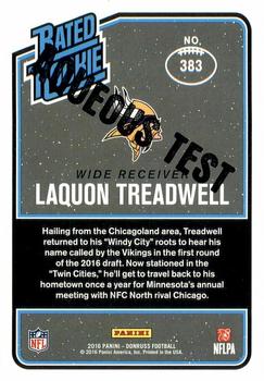 2016 Donruss - Aqueous Test #383 Laquon Treadwell Back