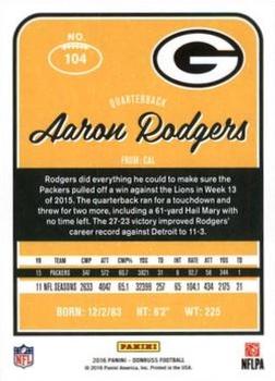 2016 Donruss - Press Proofs Blue #104 Aaron Rodgers Back