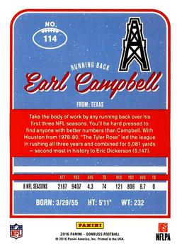 2016 Donruss - Press Proofs Blue #114 Earl Campbell Back