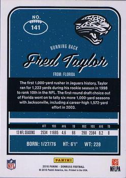 2016 Donruss - Press Proofs Blue #141 Fred Taylor Back