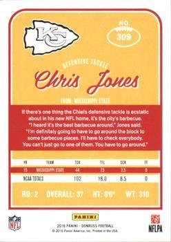 2016 Donruss - Press Proofs Blue #309 Chris Jones Back