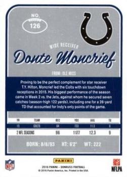 2016 Donruss - Press Proofs Green #126 Donte Moncrief Back