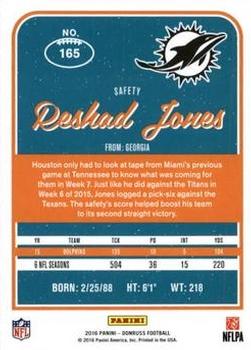 2016 Donruss - Press Proofs Green #165 Reshad Jones Back