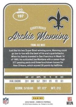 2016 Donruss - Press Proofs Green #197 Archie Manning Back