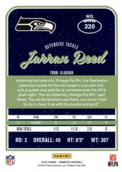 2016 Donruss - Press Proofs Green #320 Jarran Reed Back