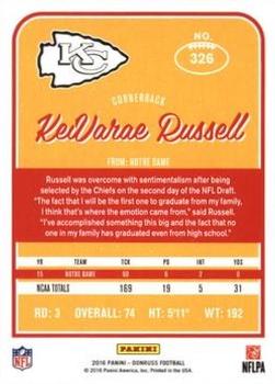 2016 Donruss - Press Proofs Green #326 KeiVarae Russell Back